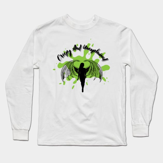 Demon girl C.A.U (creepy and unexplained) Long Sleeve T-Shirt by Creepy And Unexplained